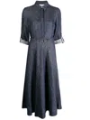 Gabriela Hearst Marley Press-stud Denim Shirt Dress In Blue