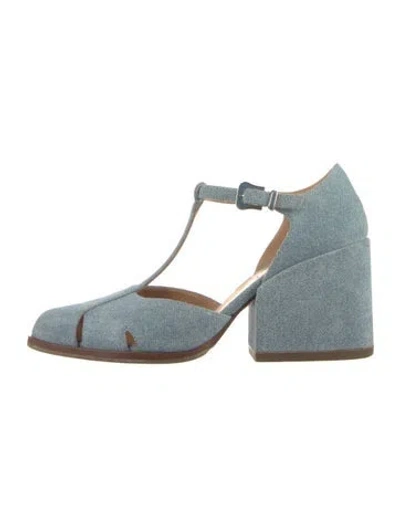 Pre-owned Gabriela Hearst Denim T-strap Pumps In Blue