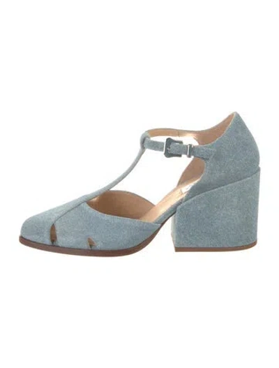 Pre-owned Gabriela Hearst Denim T-strap Pumps In Blue