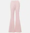 Gabriela Hearst Desmond Virgin Wool Crêpe Flared Pants In Pink