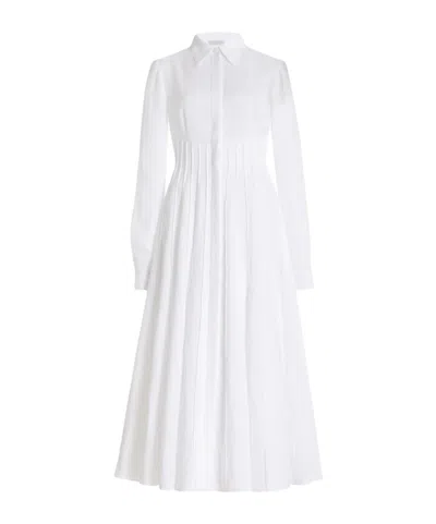 Gabriela Hearst Dewi Linen Midi Shirt Dress In White