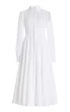 GABRIELA HEARST DEWI PLEATED DRESS IN WHITE ALOE LINEN