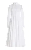 Gabriela Hearst Dewi Pleated Dress In White