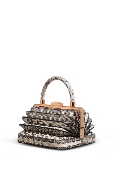 Gabriela Hearst Diana Bag In Black & Ivory Snakeskin In Black/ivory