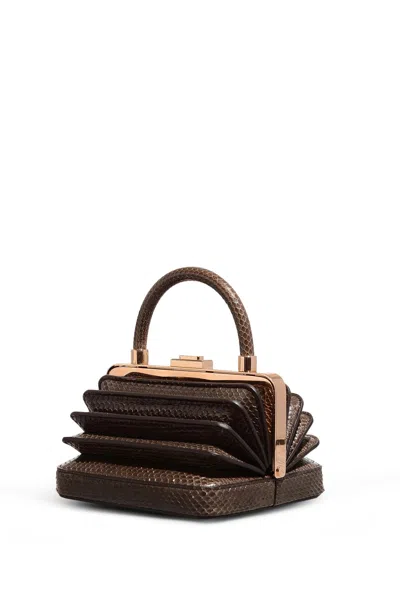 Gabriela Hearst Diana Bag In Charcoal Snakeskin