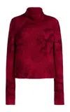 Gabriela Hearst Diana Cashmere Cropped Turtleneck Sweater In Red