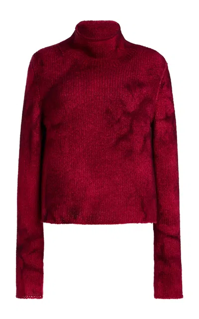 Gabriela Hearst Diana Cashmere Cropped Turtleneck Sweater In Red