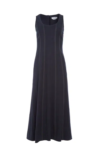 Gabriela Hearst Diaz Dress In Cotton Hemp In Dark Navy
