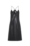 Gabriela Hearst Dinah Slip Midi Dress In Black Metallic Silk Twill In Black
