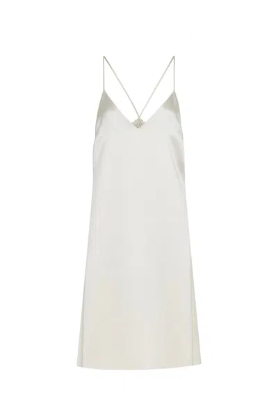 Gabriela Hearst Dinah Slip Midi Dress In Ivory Silk Satin