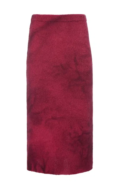 Gabriela Hearst Dorcas Knit Midi Skirt In Bordeaux Cashmere