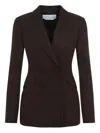 Gabriela Hearst Stephanie Blazier Silk Jacket In Brown