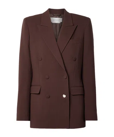 Gabriela Hearst Gavin Double-breasted Wool-crepe Blazer In Red