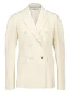 Gabriela Hearst Sedna Double-breasted Silk Blazer In White
