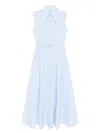 Gabriela Hearst Becca Belted Cotton Poplin Maxi Shirt Dress