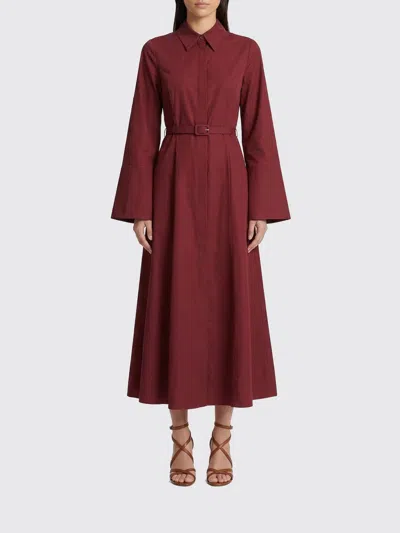 Gabriela Hearst Bordeaux Cotton Casual Women's Dress In Burgundy