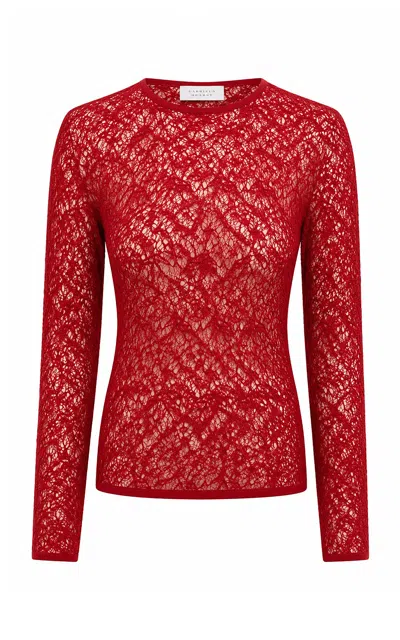 Gabriela Hearst Dryas Wool-silk Crewneck In Red