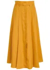 Gabriela Hearst Dugald Pleated Midi Skirt In Golden Birch Aloe Linen In Orange