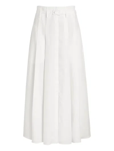 Gabriela Hearst Dugald Pleated Maxi Skirt In White