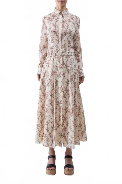 GABRIELA HEARST DUGALD PLEATED SKIRT IN IVORY MULTI