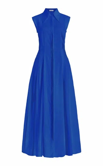 Gabriela Hearst Durand Shirt Dress In Sapphire Aloe Linen