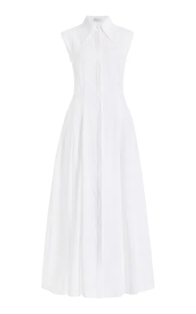 GABRIELA HEARST DURAND PLEATED DRESS IN WHITE ALOE LINEN