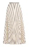 Gabriela Hearst Eames Boot-striped Silk Plissé Midi Skirt In Multi