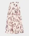 Gabriela Hearst Eames Pleated Floral-print Silk-twill Midi Skirt In Bordeauxblush
