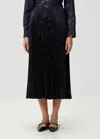 Gabriela Hearst Eames Floral Sunburst Pleated Satin Skirt In Blue