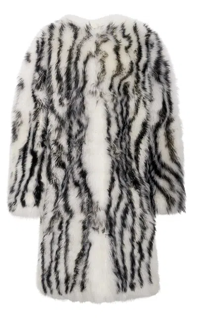 Gabriela Hearst Ebel Coat In Ivory & Black Cashmere Shearling In Multi