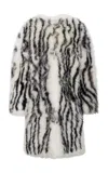 Gabriela Hearst Ebel Patterned Shearling Coat In Black,white