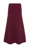 Gabriela Hearst Eden Knit Skirt In Bordeaux Fuchsia Cashmere In Red