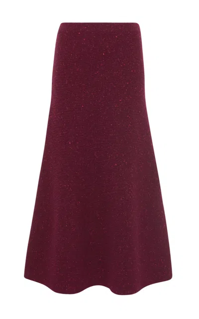 Gabriela Hearst Eden Knit Skirt In Bordeaux Fuchsia Cashmere In Red