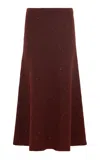 Gabriela Hearst Eden Speckled Cashmere Midi Skirt In Brown