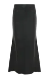 Gabriela Hearst Edwardo Uneven-hem Leather Midi Skirt In Black