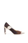 Gabriela Hearst Edwina High Heel Stiletto Pump In Ivory Cognac Multi Printed Leather In Brown