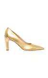 Gabriela Hearst Edwina Metallic Leather Pumps In Gold