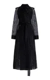 GABRIELA HEARST EITHNE SHEER TRENCH COAT IN BLACK SILK ORGANZA