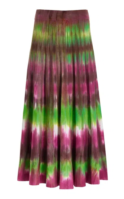 Gabriela Hearst Ella Knit Midi Skirt In Jewel Tie Dye Cashmere