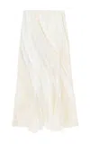 Gabriela Hearst Elora Patchwork Midi Skirt In Ivory Textured Linen Slub In Ivory