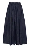 Gabriela Hearst Eloran Linen Denim Maxi Skirt In Multi