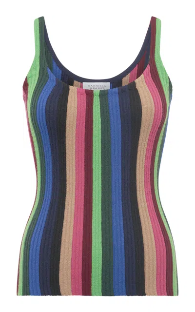 Gabriela Hearst Elowen Cashmere-silk Striped Tank Top