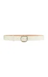 Gabriela Hearst Elster Buckle Belt In Ivory Leather