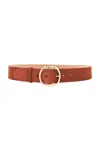 Gabriela Hearst Elster Buckle Belt In Burnt Sienna Suede In Brown