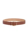 Gabriela Hearst Elster Buckle Belt In Cognac Leather In Brown