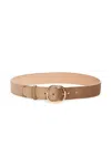 Gabriela Hearst Elster Buckle Belt In Dark Sand Suede In Brown
