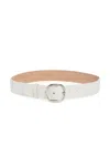 Gabriela Hearst Elster Buckle Belt In Ivory Leather In White