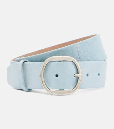 Gabriela Hearst Elster Suede Belt In Blue