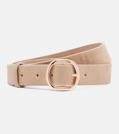 Gabriela Hearst Elster Suede Belt In Neutral