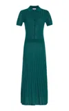 Gabriela Hearst Knitted Cashmere And Silk Shirt Dress In Green